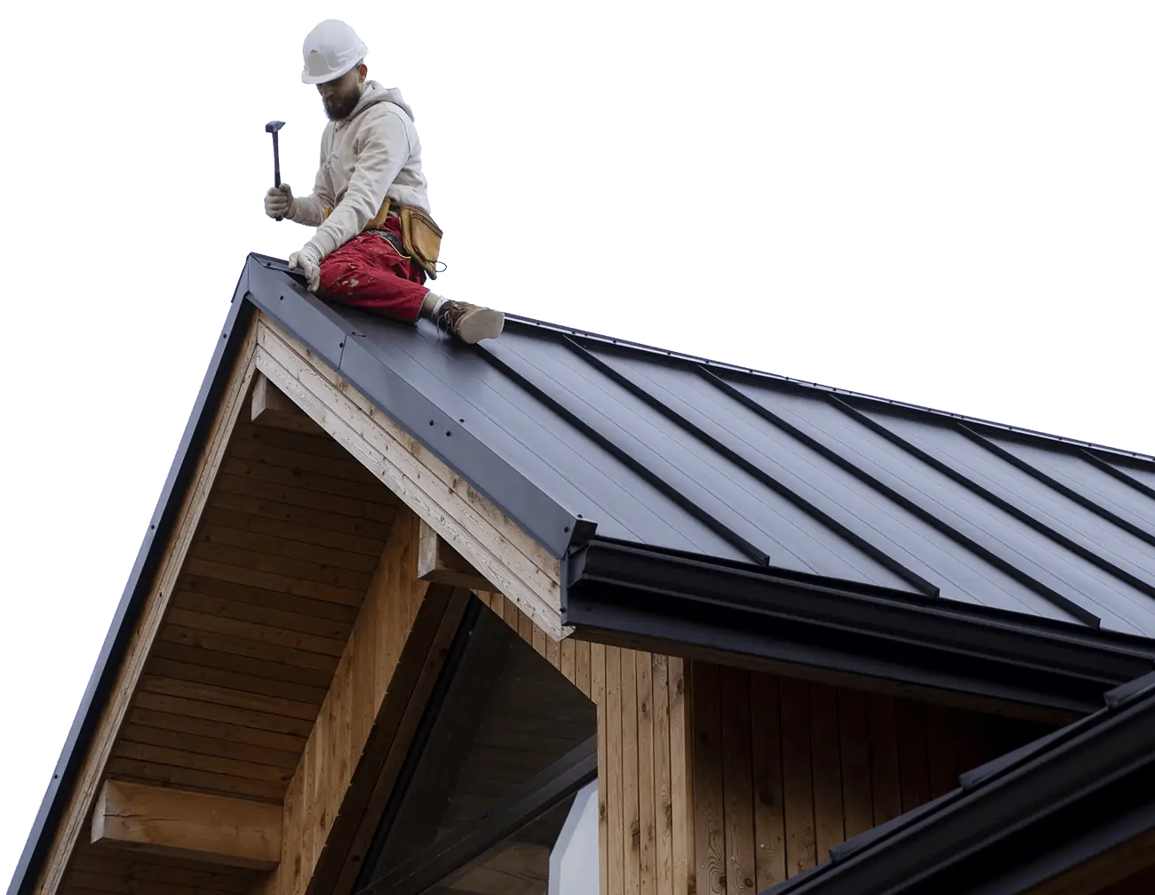 Roofing specialist at work